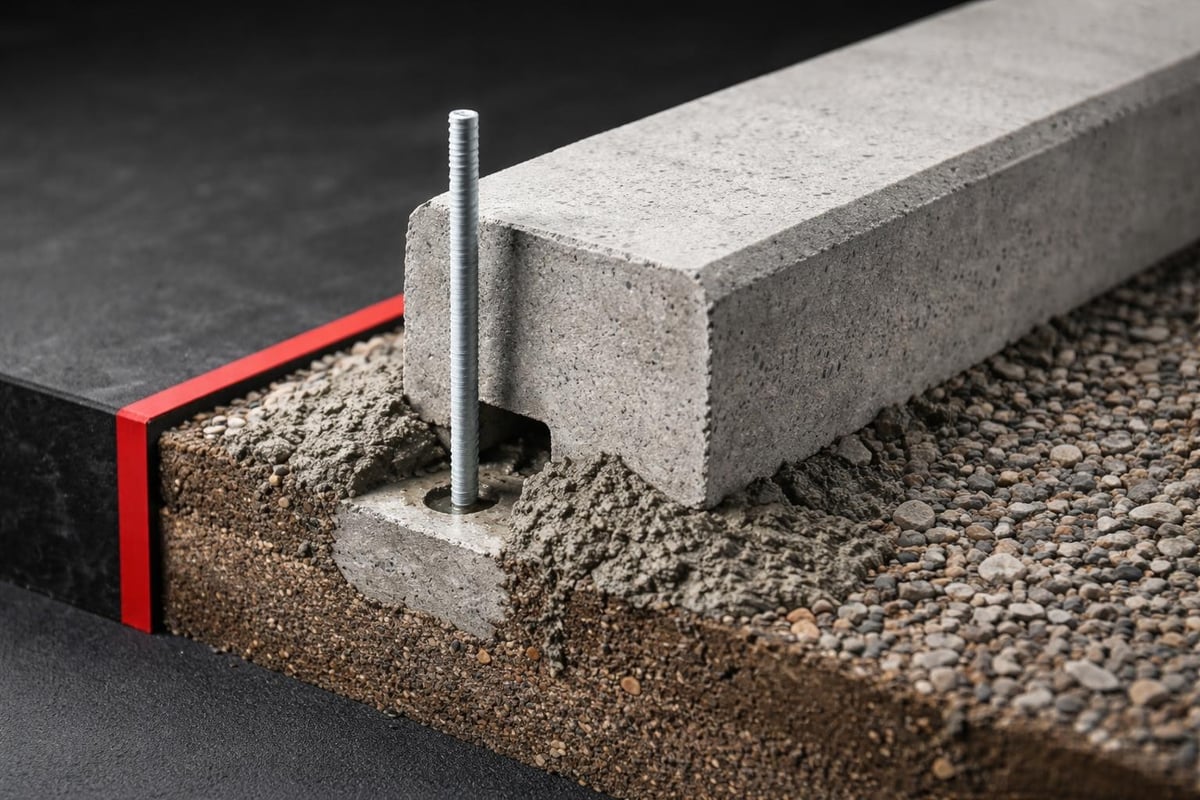 Pin kerbing component breakdown