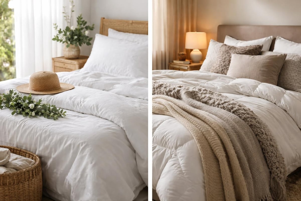 Seasonal king bedding rotation