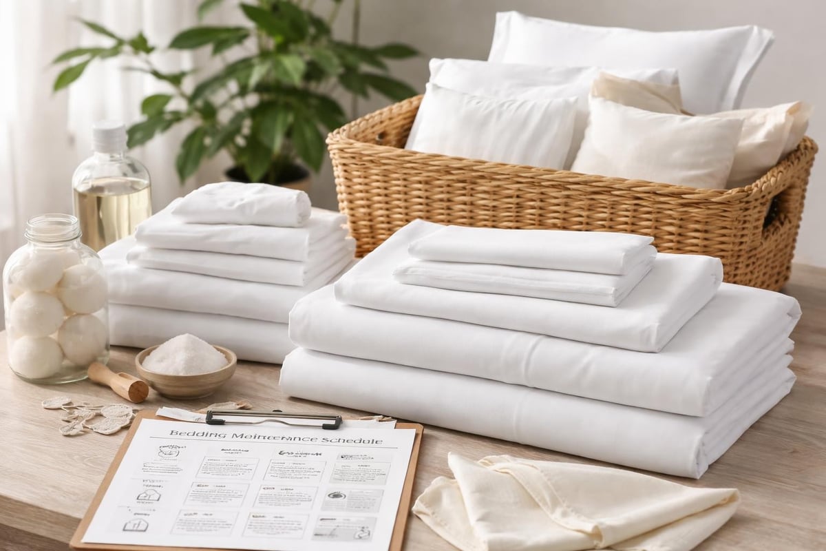King bedding care routine