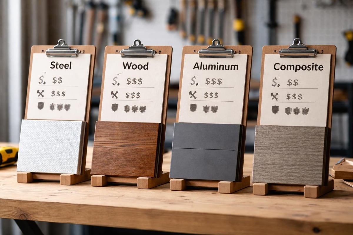 Material comparison for garage doors