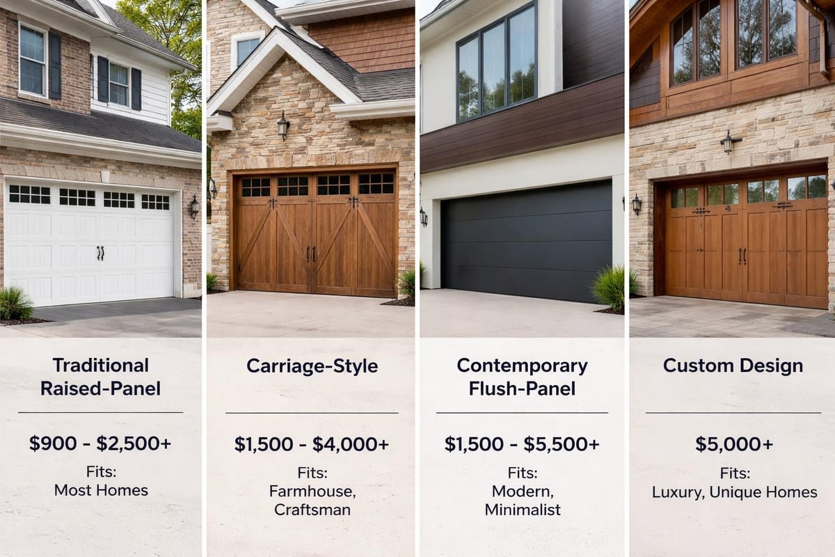 Garage door style options
