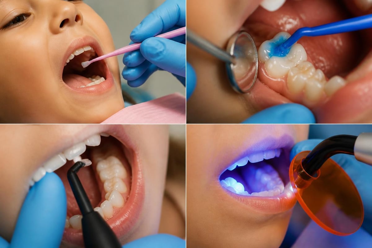 Dental sealant application steps