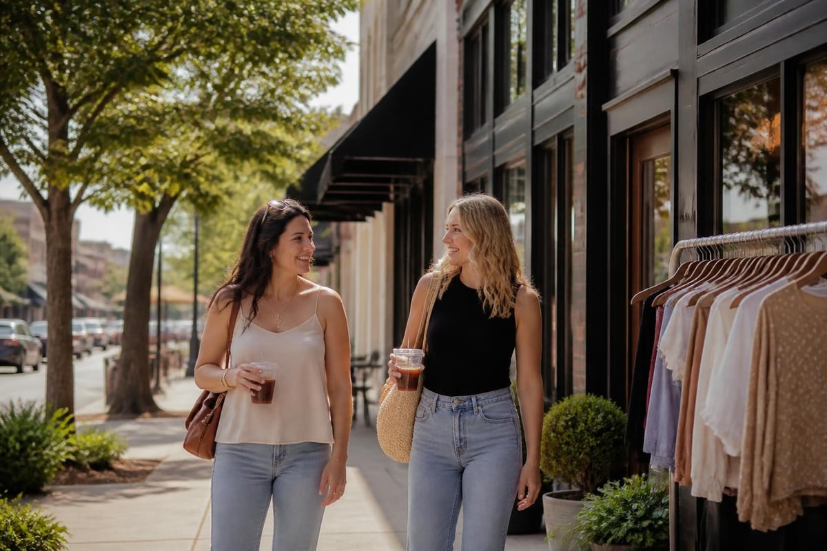Downtown shopping district