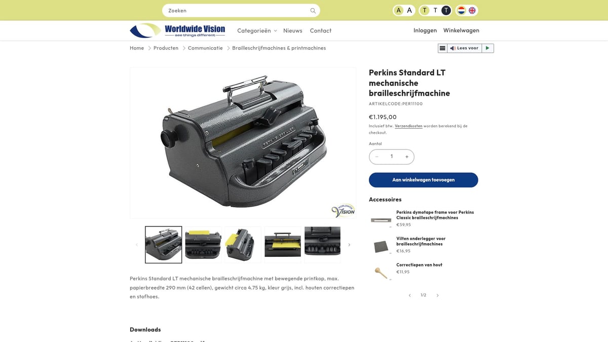 7 Beste Braille Machine Opties Voor 2025 - Perkins Standard LT mechanische brailleschrijfmachine