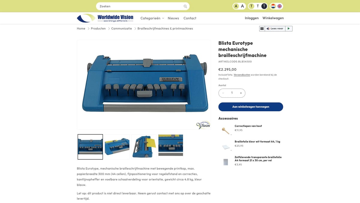 7 Beste Braille Machine Opties Voor 2025 - Blista Eurotype mechanische brailleschrijfmachine