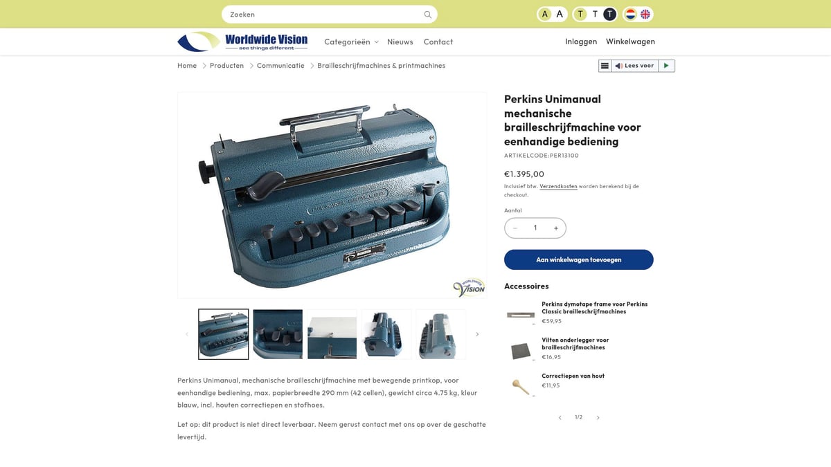 7 Beste Braille Machine Opties Voor 2025 - Perkins Unimanual mechanische brailleschrijfmachine