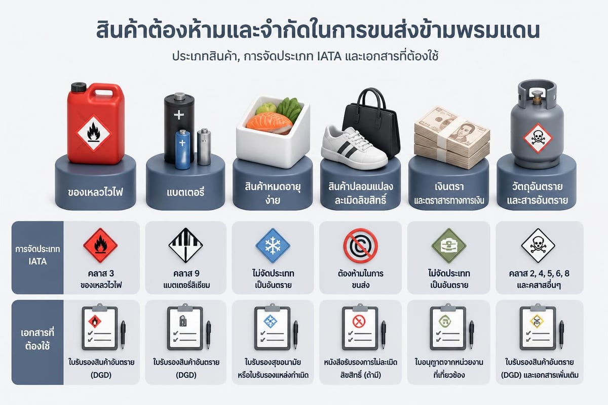 Restricted items for Kerry international shipping