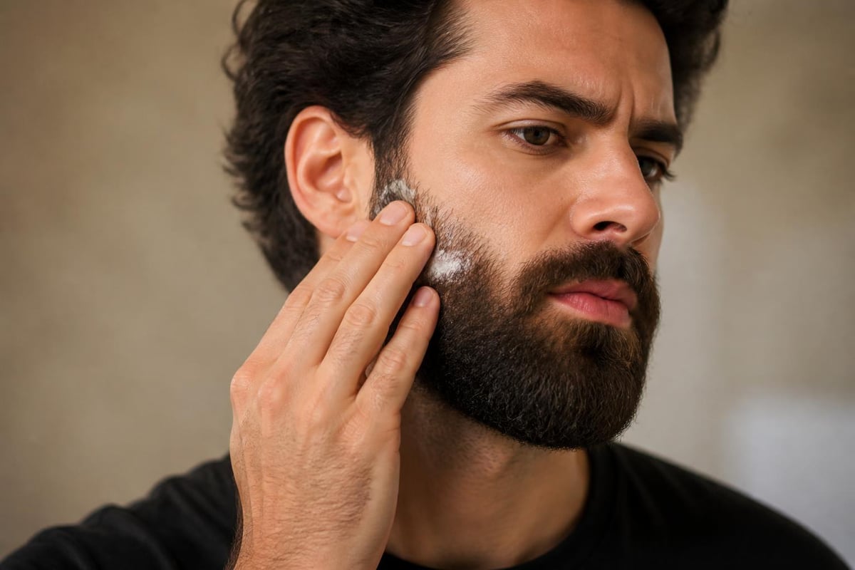 Coconut oil molecular penetration into beard hair