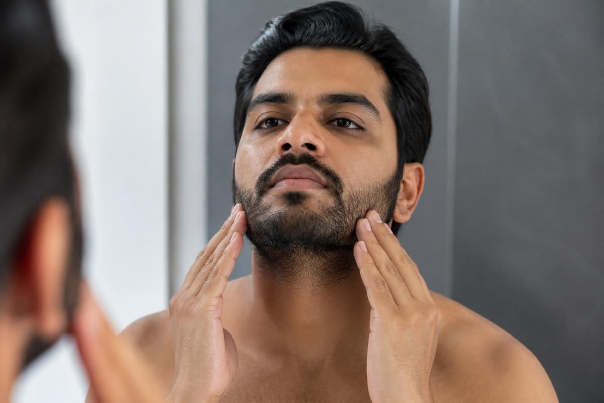 Beard oil application zones