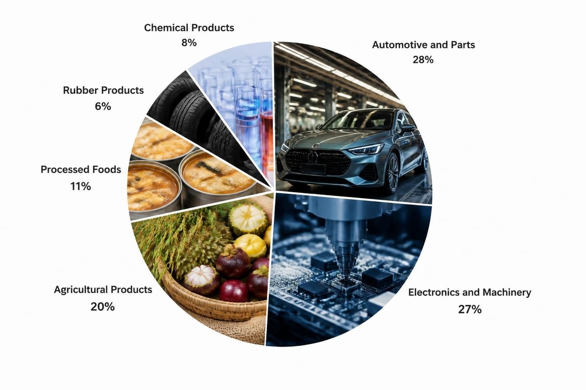 Thailand export categories breakdown