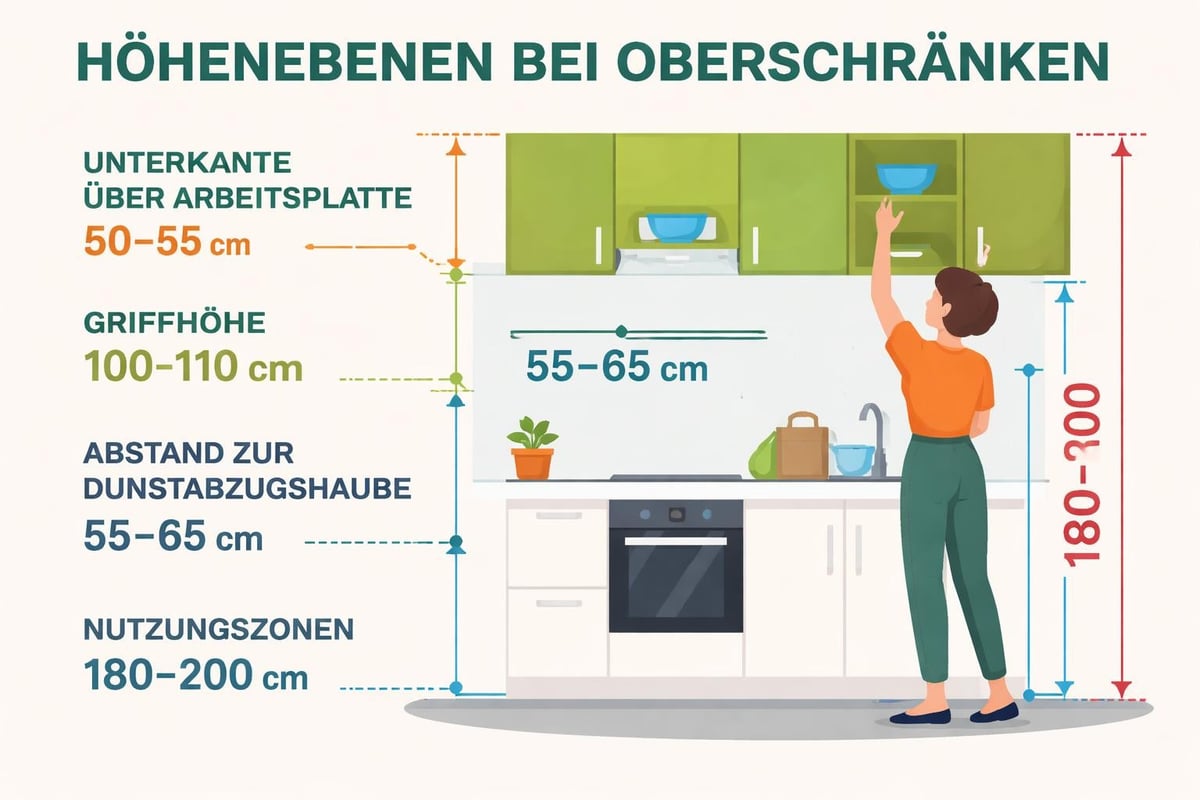 Oberschrank-Montage und Abstände