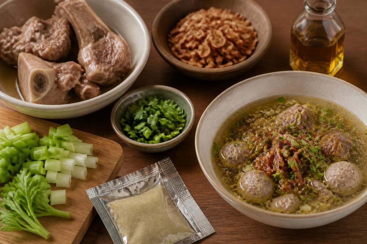 Authentic bakso broth enhancement