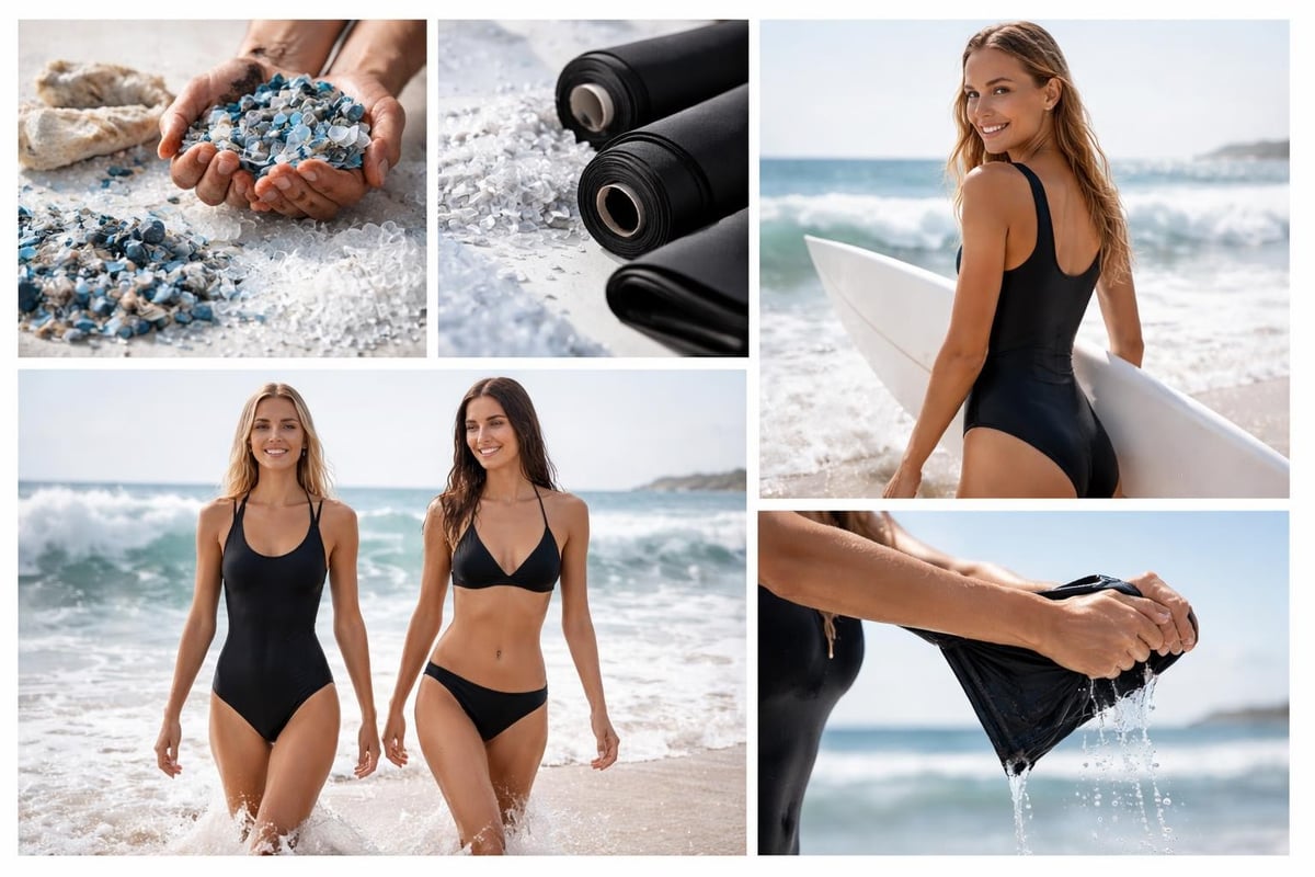 Surf swimwear materials and construction