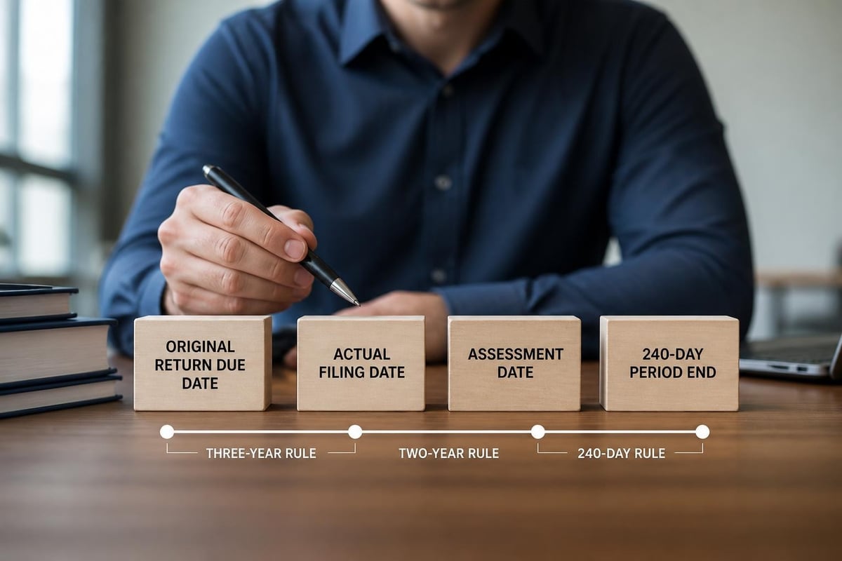 Timeline showing three-year and two-year rules for tax discharge