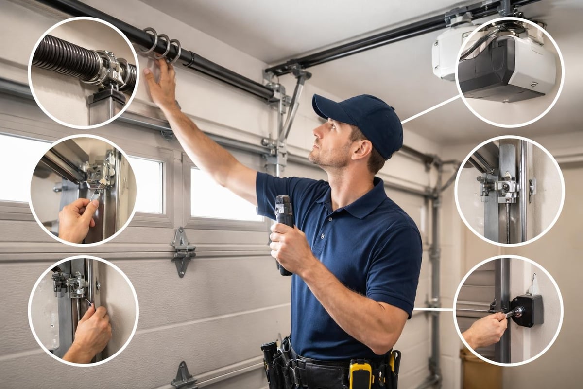 Garage door diagnostic inspection