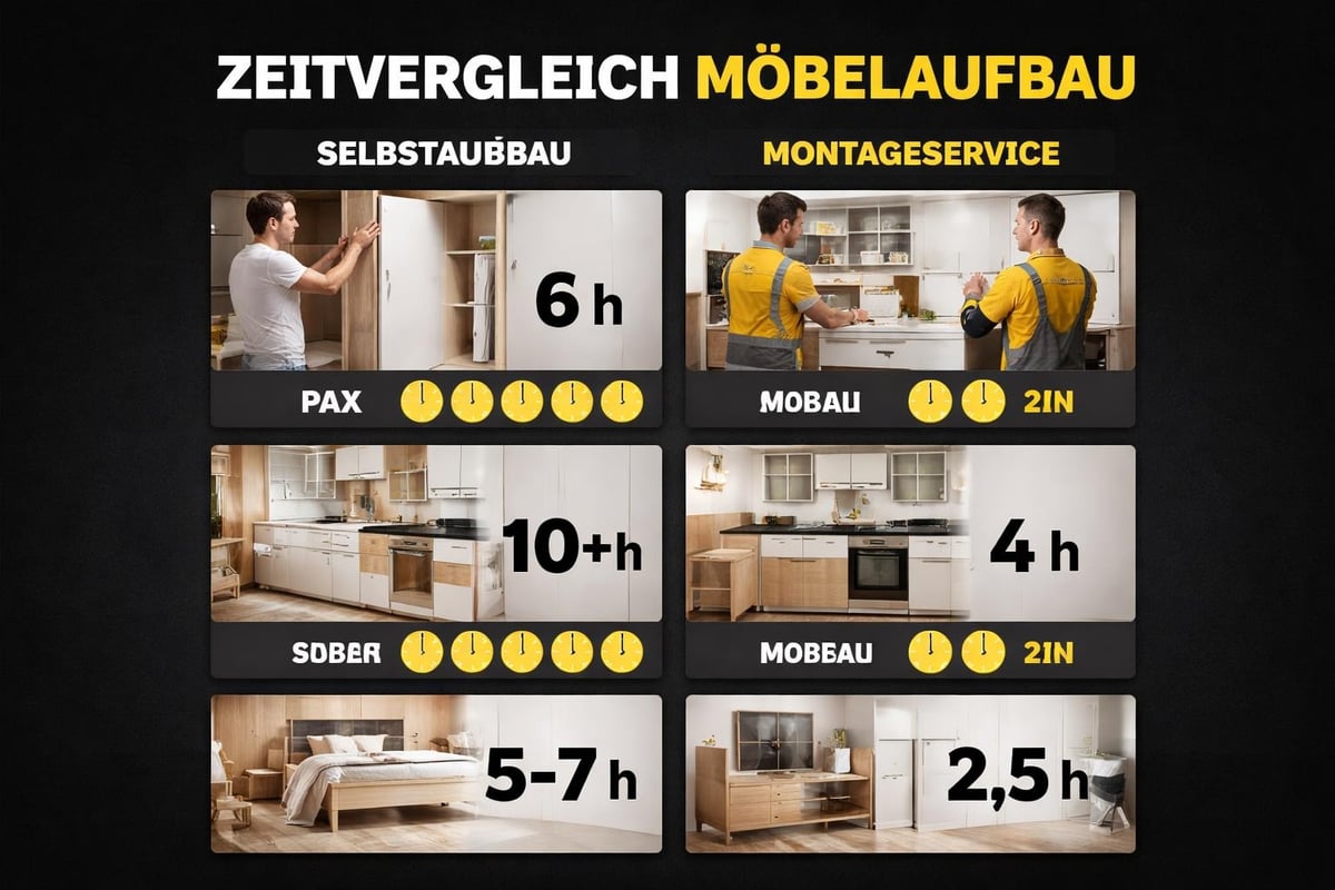 Zeitvergleich Möbelmontage
