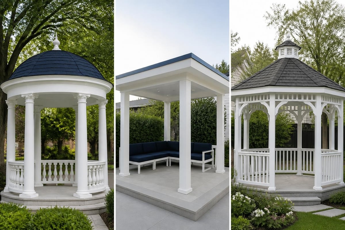 White gazebo architectural styles comparison