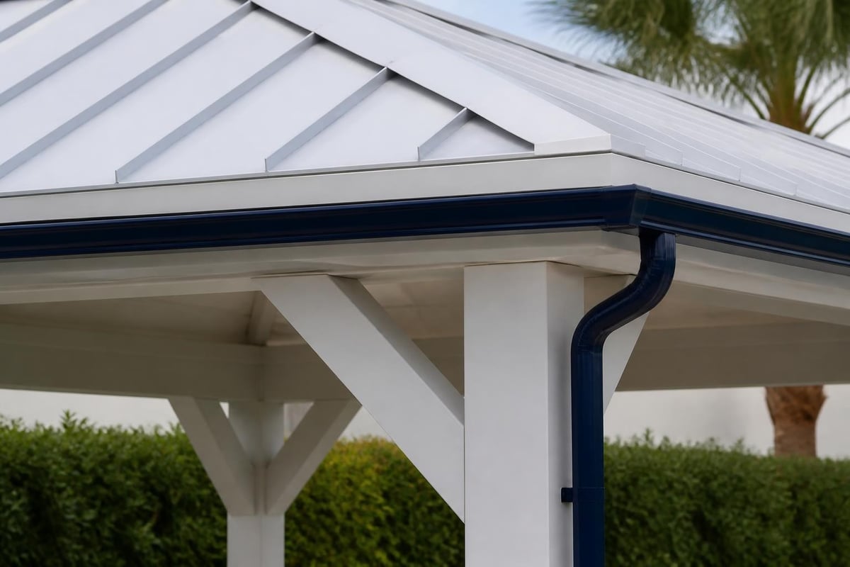 White gazebo weather protection features