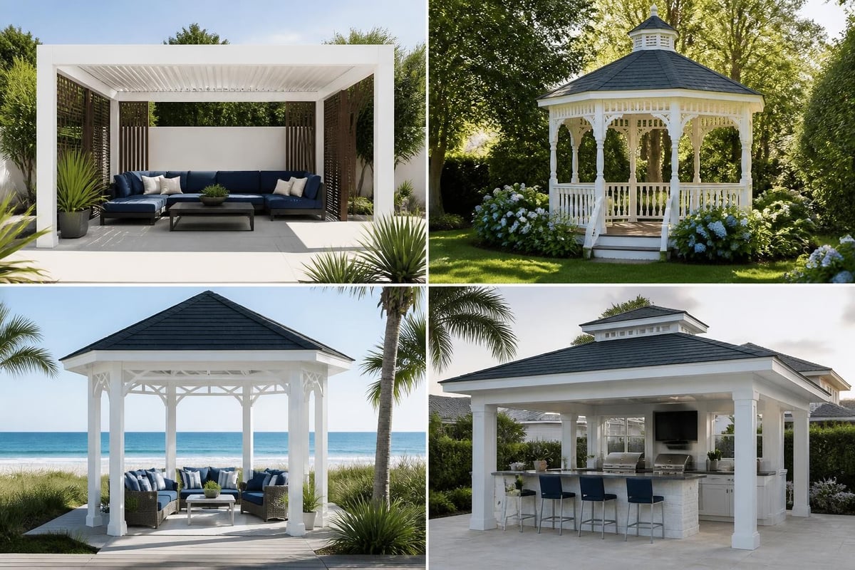 White gazebo design styles