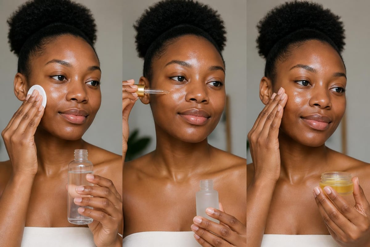 Layered skincare routine