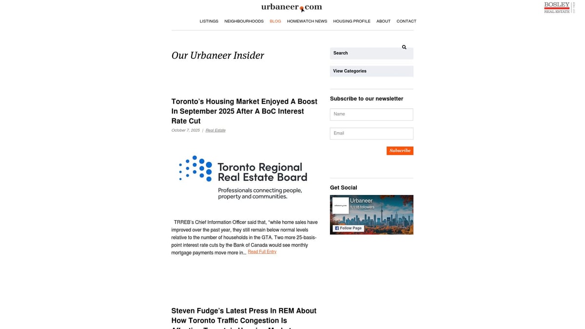 7 Must-Read Toronto Real Estate Blog Picks for 2025 - Urbaneer Blog