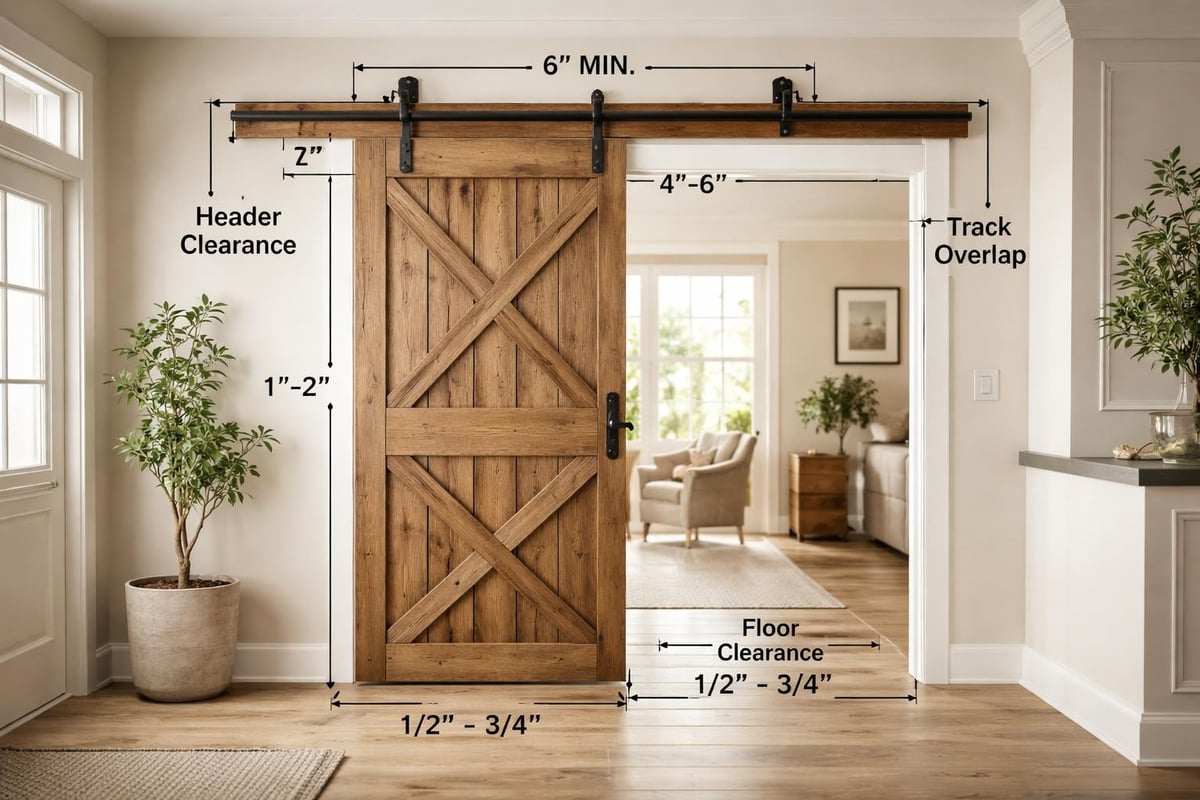Barn door measurement diagram