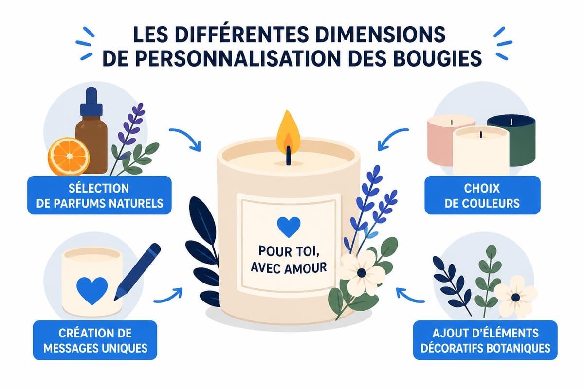 Options de personnalisation pour bougies artisanales