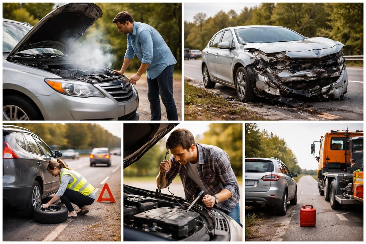 Common vehicle breakdown scenarios requiring towing