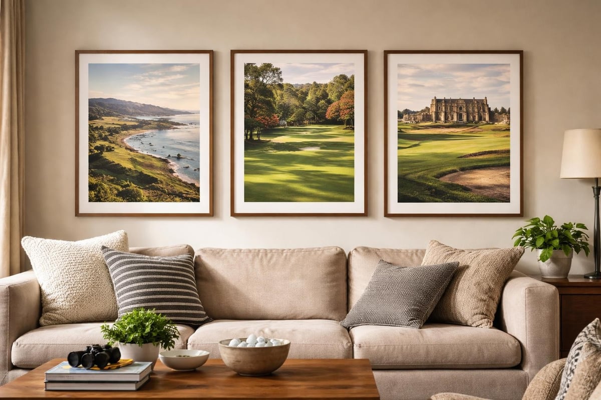 Golf course wall art display