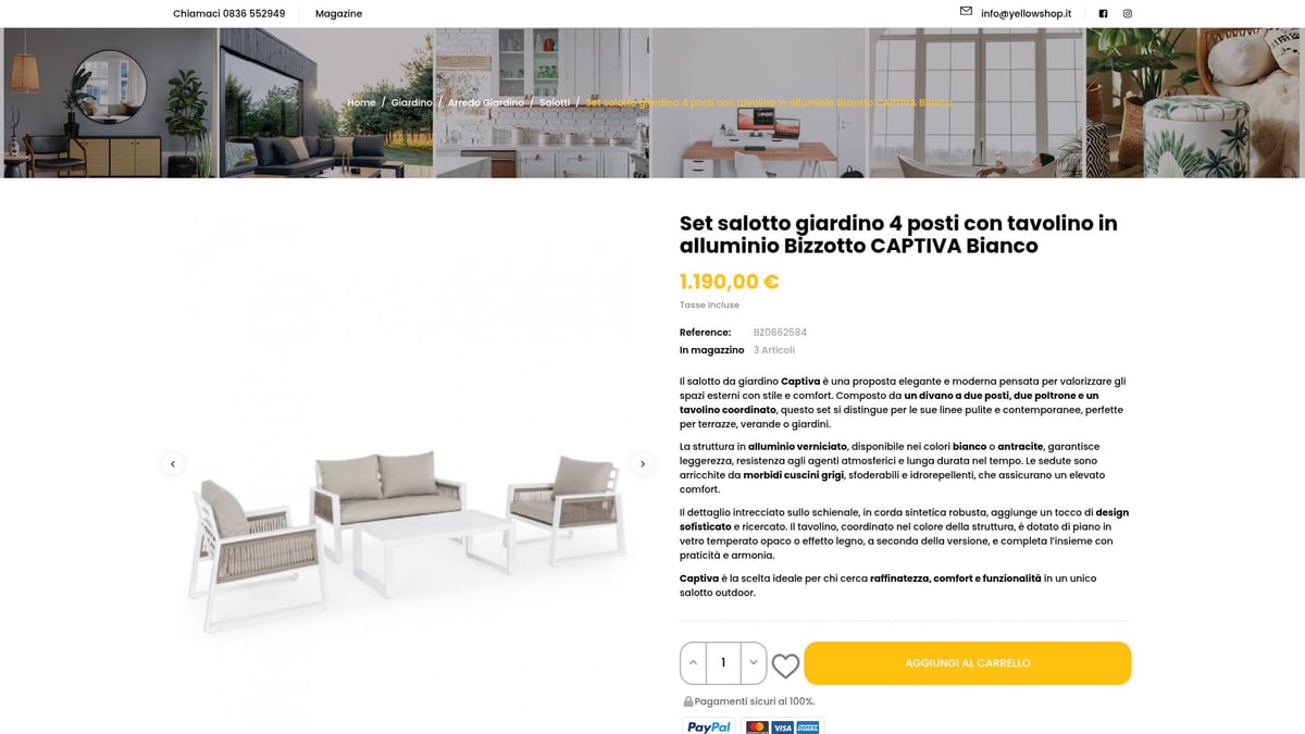 7 Idee Originali di Set Salotto Giardino per il 2026 - Salotto Giardino Captiva Bianco – Yellowshop.it
