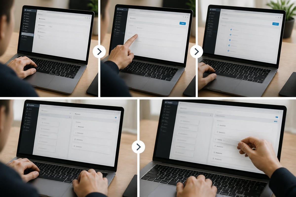 WordPress menu creation workflow