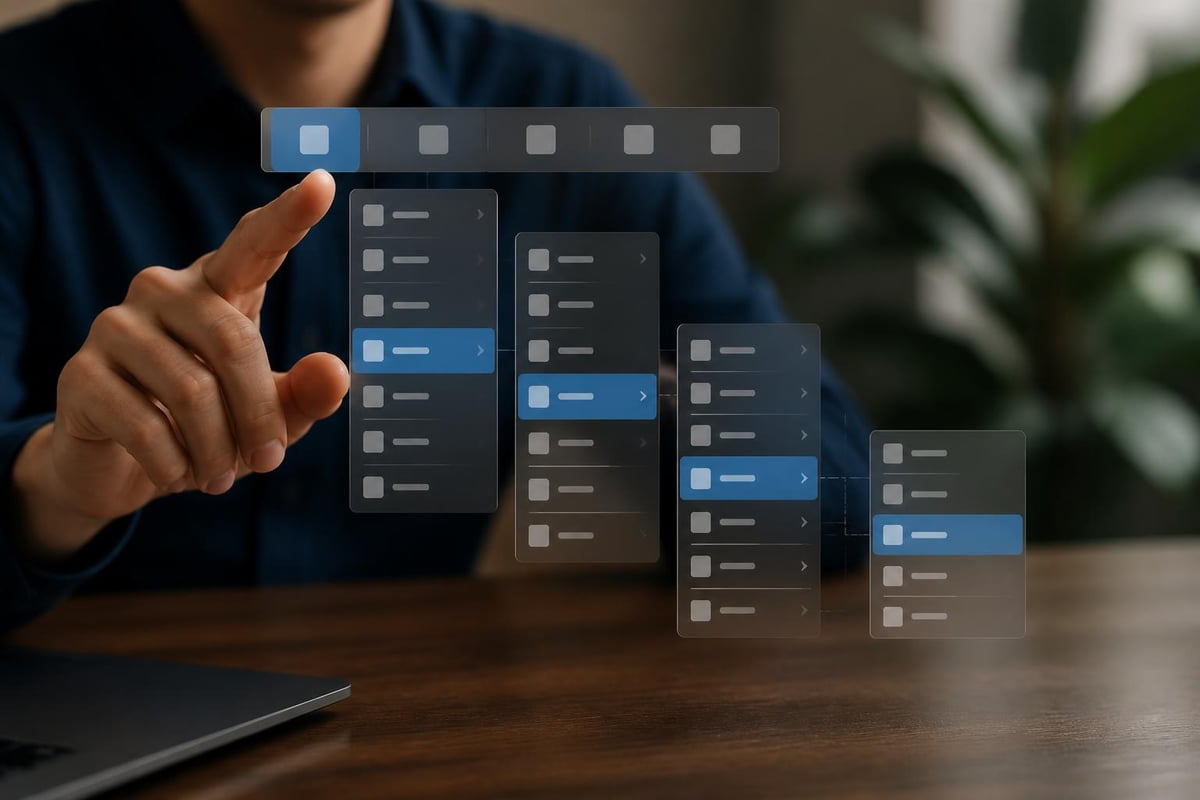 WordPress dropdown menu structure