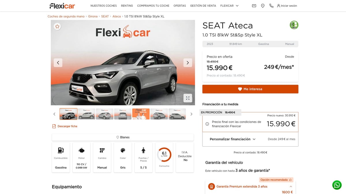 7 Melhores Opções de Carro a Gasolina em 2025 - SEAT Ateca 1.0 TSI 81kW Style XL