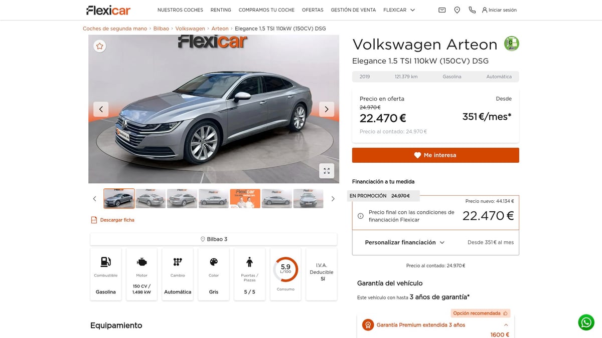 7 Melhores Opções de Carro a Gasolina em 2025 - Volkswagen Arteon Elegance 1.5 TSI DSG