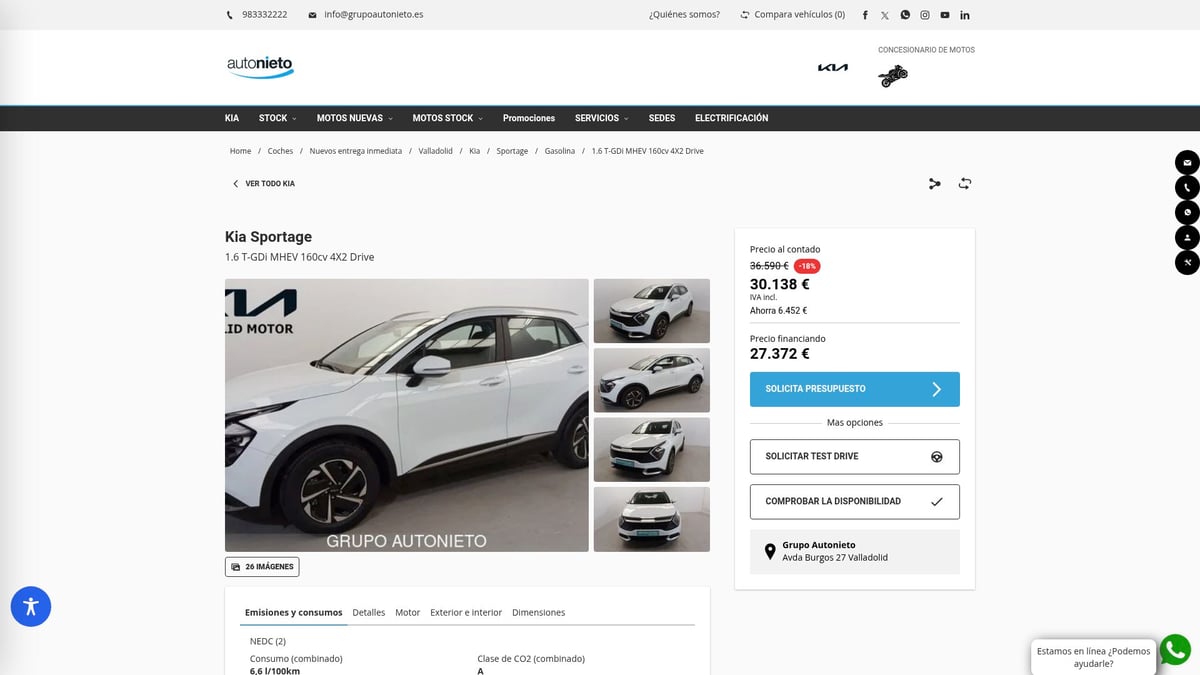 7 Melhores Opções de Carro a Gasolina em 2025 - Kia Sportage 1.6 T-GDi MHEV 160CV 4x2 Drive