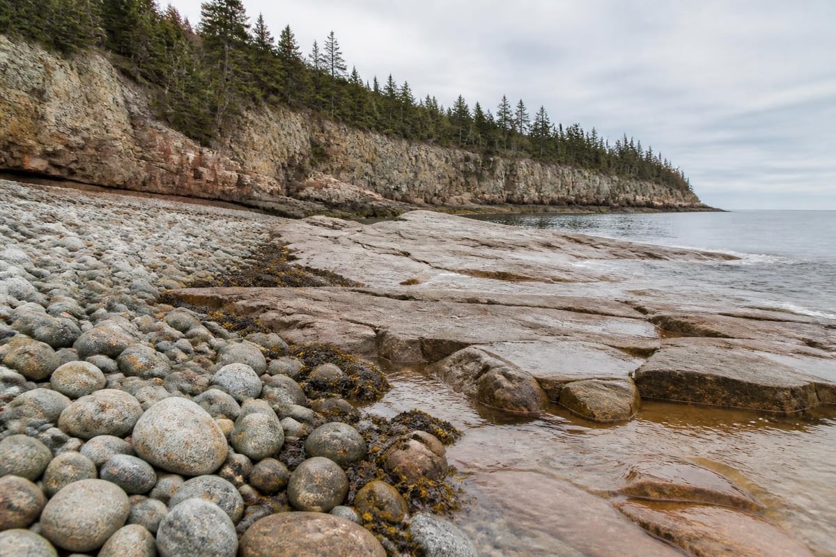 Geological formations of Maine's rocky coastline