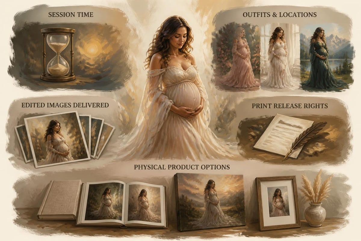 Maternity photography package components