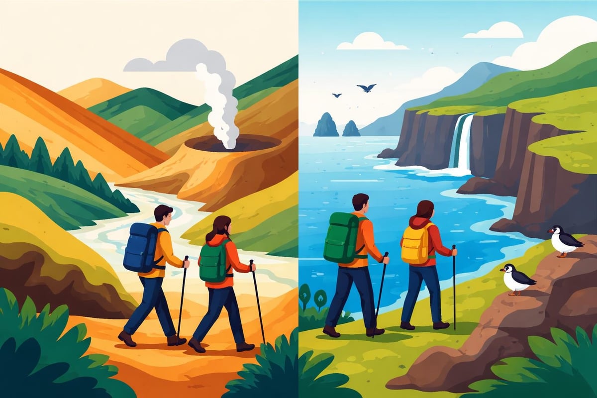 Iceland coastal hiking environments