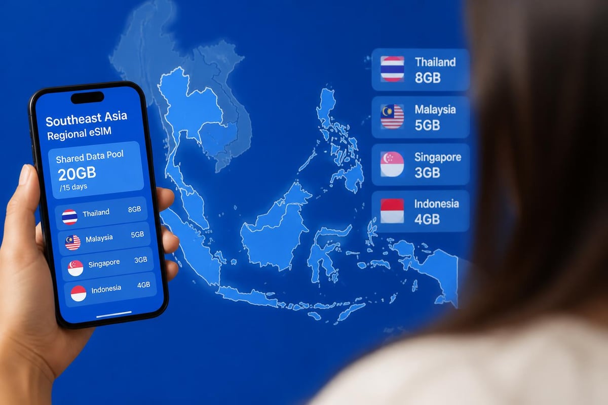 Regional eSIM coverage map