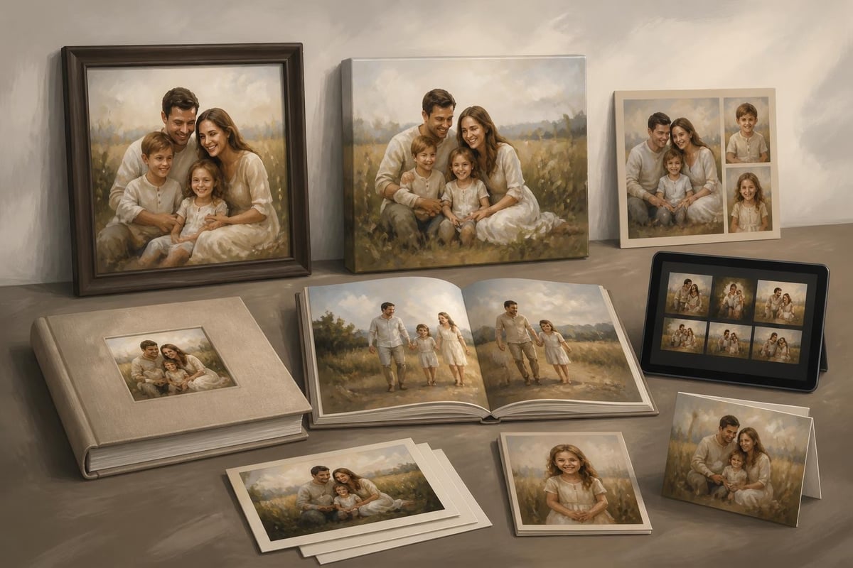 Family photography product options