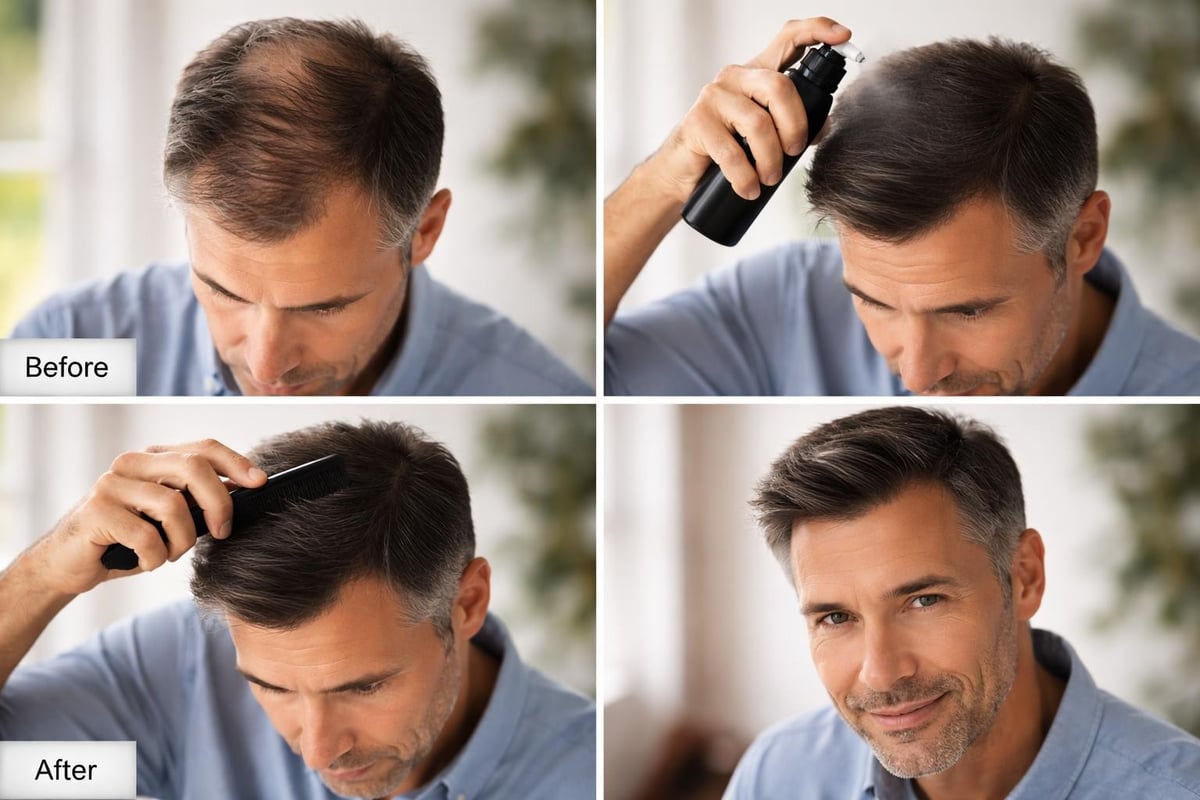 Instant hair thickening application