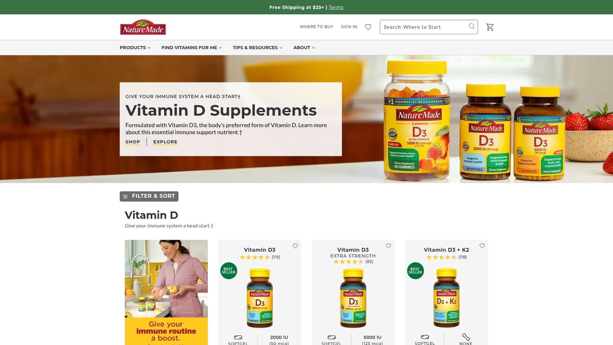 7 Best Support Supplements to Boost Your Wellness in 2026 - Nature Made Vitamin D3 – Immune & Bone Health
