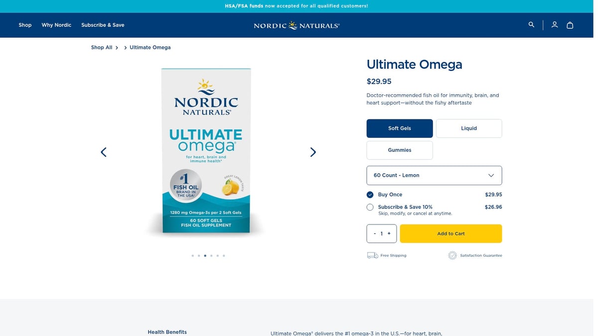 7 Best Support Supplements to Boost Your Wellness in 2026 - Nordic Naturals Ultimate Omega – Heart & Brain Support