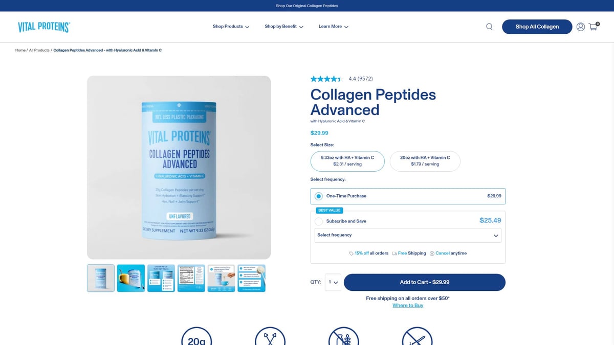 7 Best Support Supplements to Boost Your Wellness in 2026 - Vital Proteins Collagen Peptides – Skin, Hair & Joint Health