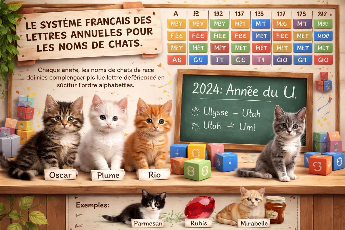 Pawtounes - Noms des Chats : Guide Complet pour 2026 - Système de nommage par lettre