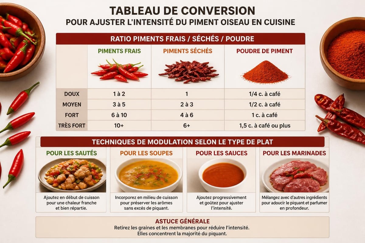 Dosage professionnel du piment oiseau
