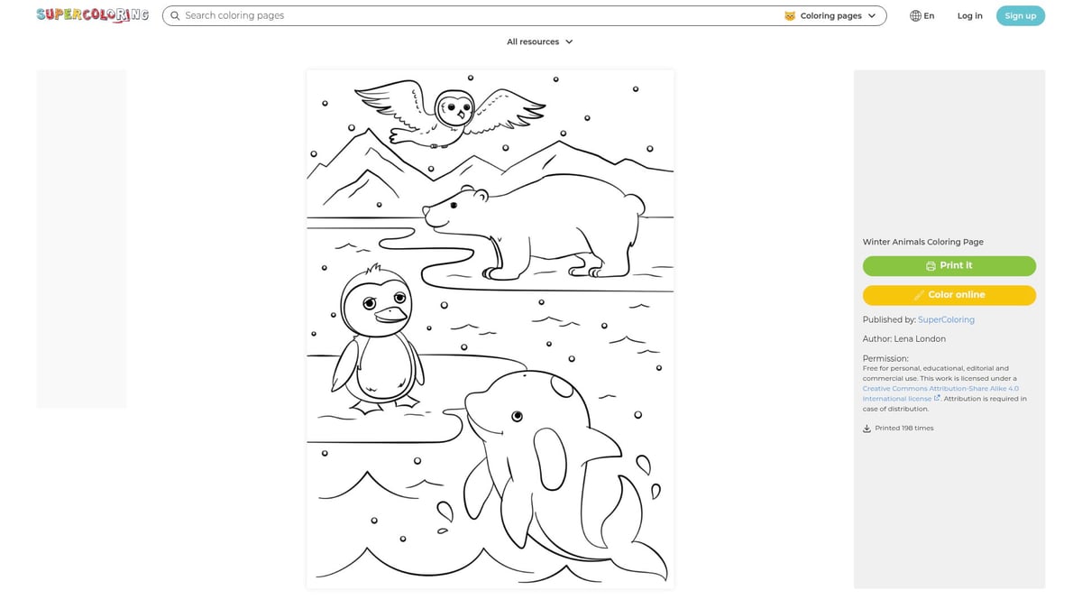 10 Best Coloring Sheets Winter Edition for Kids 2026 - Winter Animals Coloring Sheets by Super Coloring