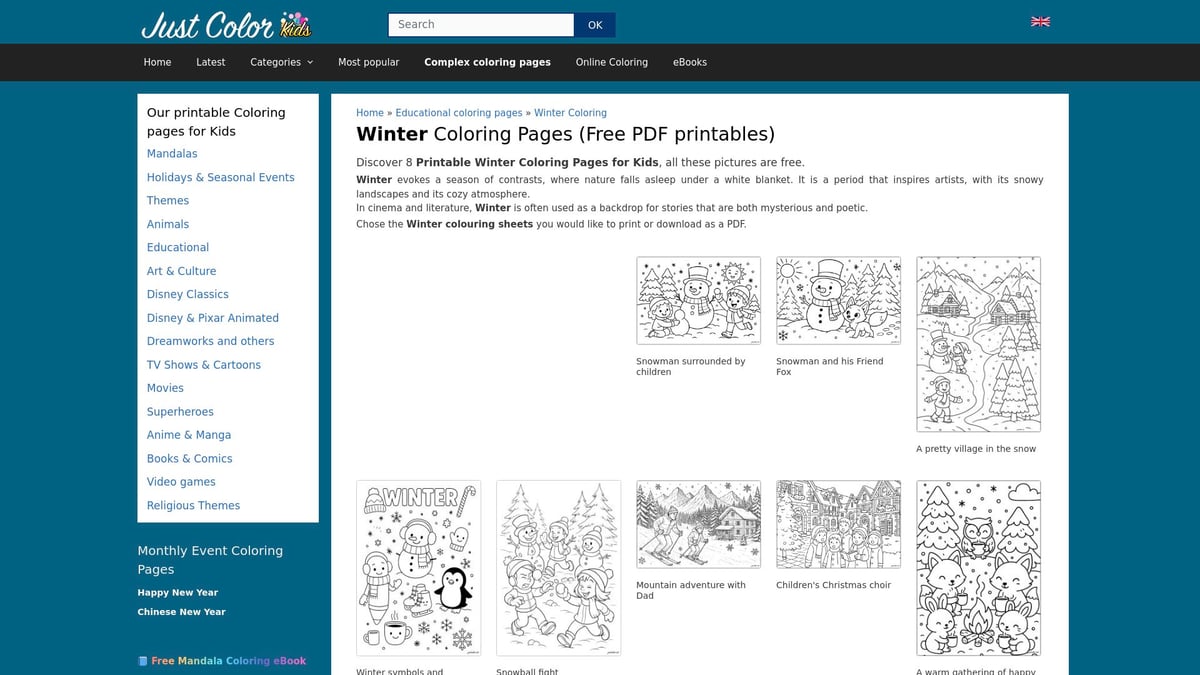 10 Best Coloring Sheets Winter Edition for Kids 2026 - Winter Village Coloring Sheets by Just Color