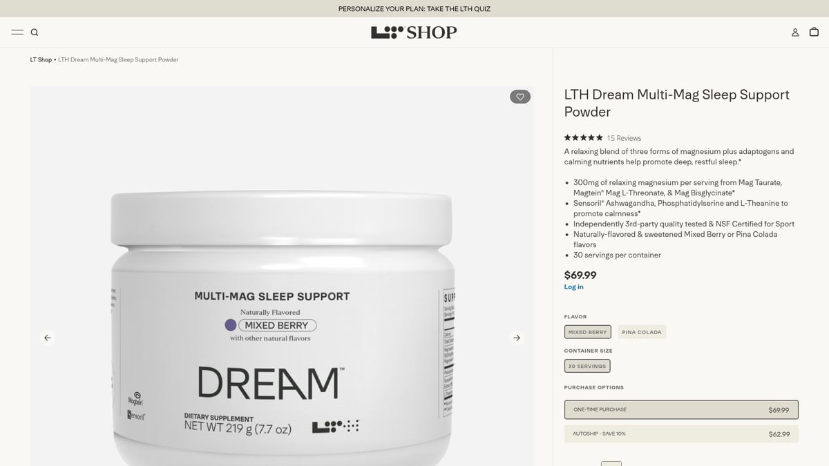 Top 7 Best Magnesium for Sleep Picks in 2025 - LTH Dream Multi-Mag Sleep Support Powder