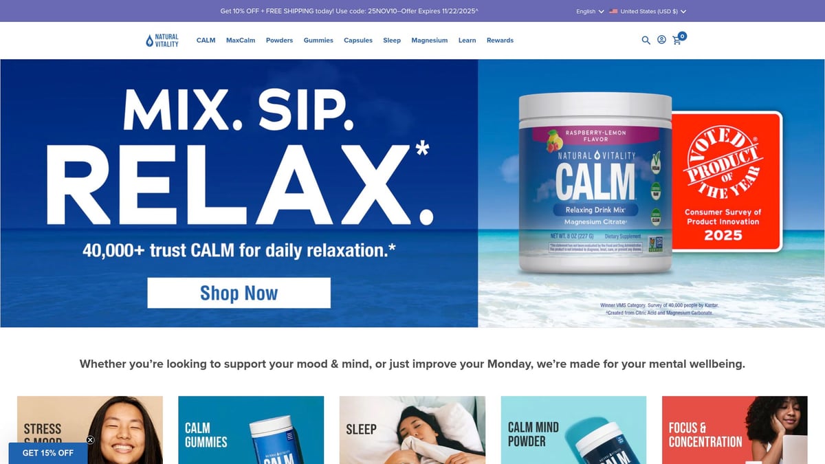 Top 7 Best Magnesium for Sleep Picks in 2025 - Natural Vitality Calm Magnesium Citrate Powder